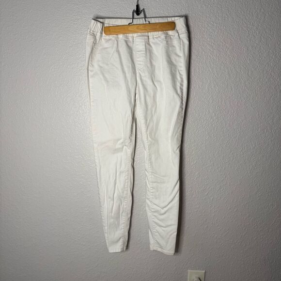 Eileen Fisher White Denim Skinny Jean Pants Pull On Size S Stretch Summer Classy - Picture 1 of 8